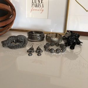 Blackened silver jewelry.